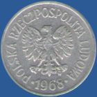 10 грошей Польши 1968 года